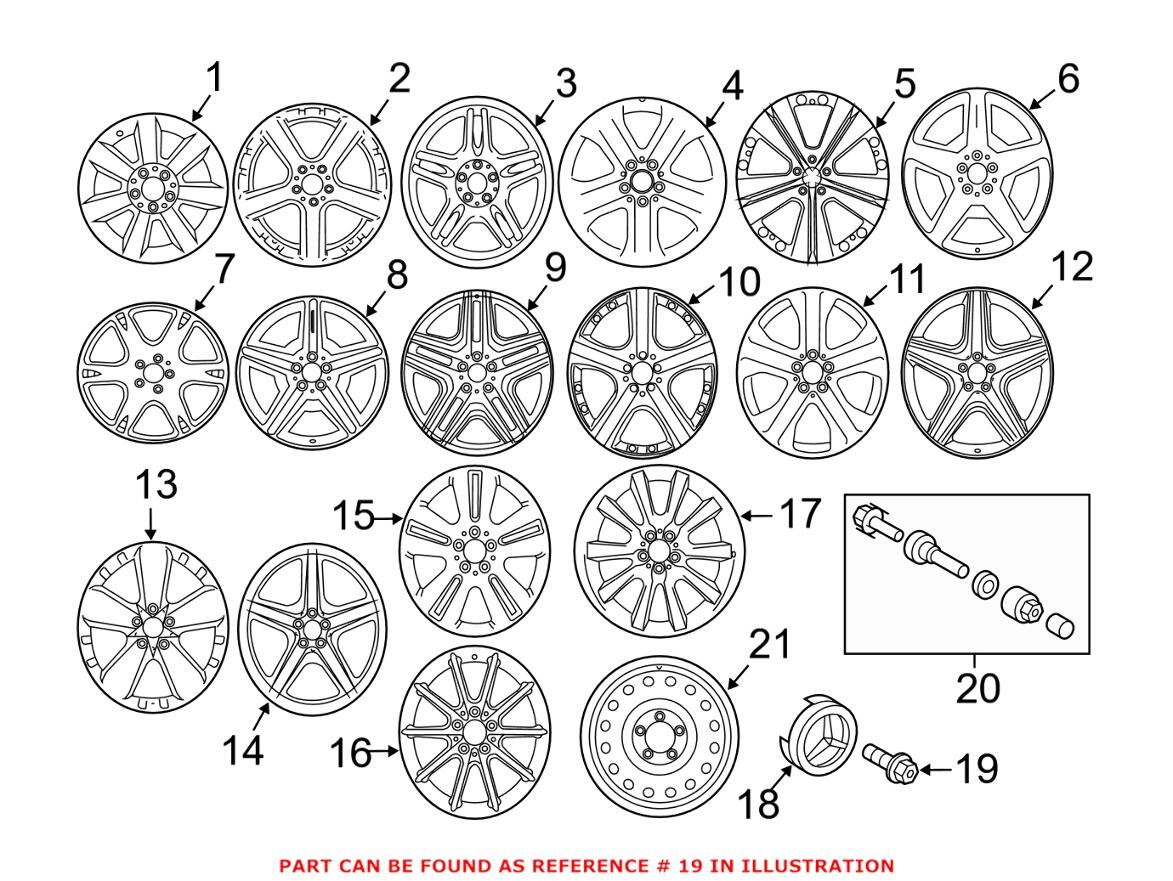 Mercedes Wheel Bolt (14x1.5x45.5mm) 0009905307